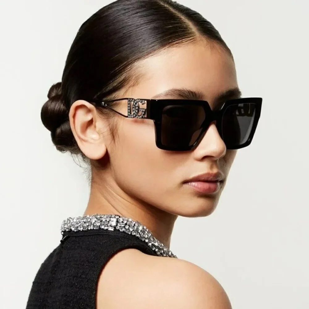 SALE! NEW D&G DG4446B 501/6G  Black Gray Mirrored Black Square Women Sunglasses